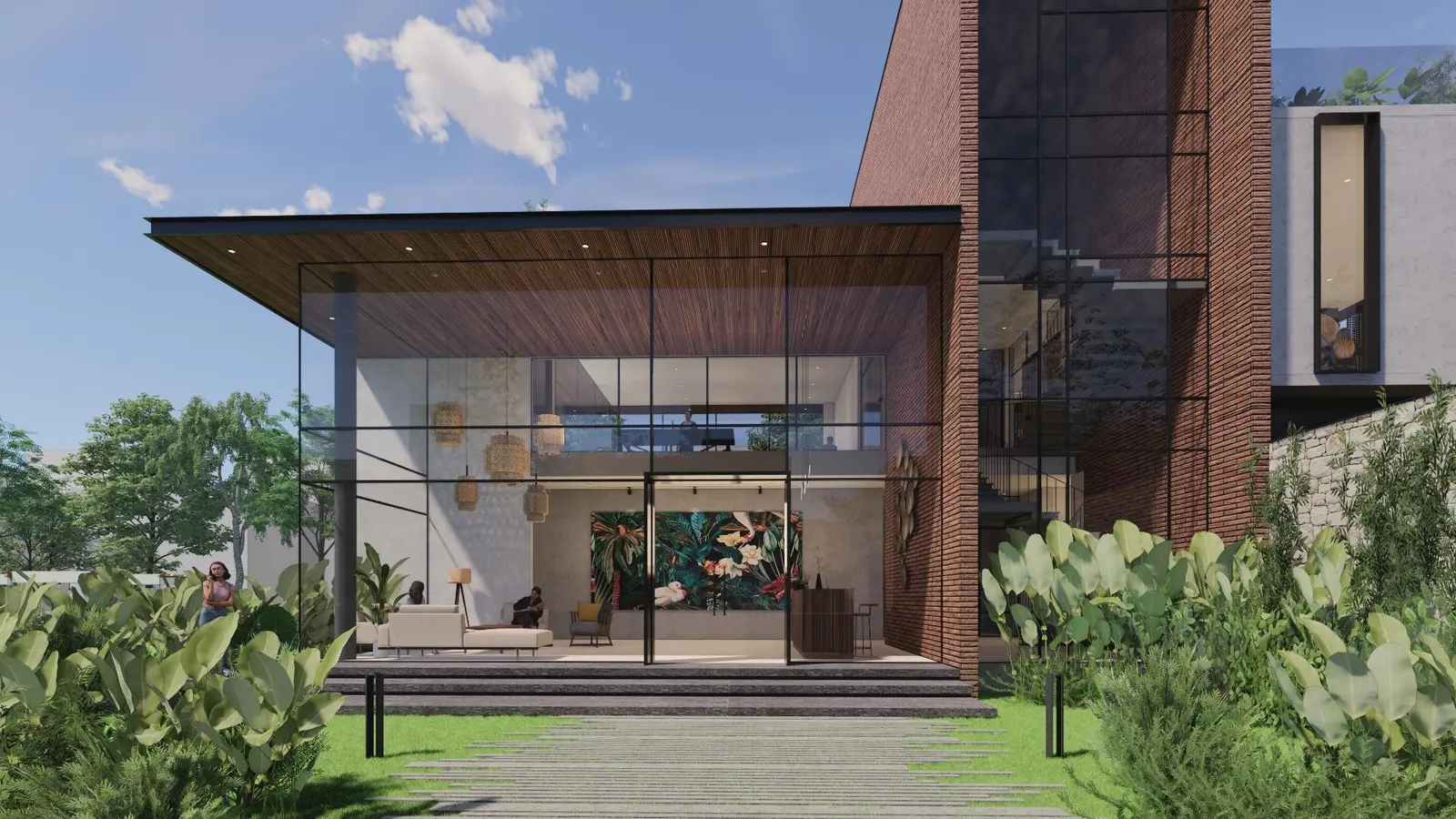Clubhouse glass facade